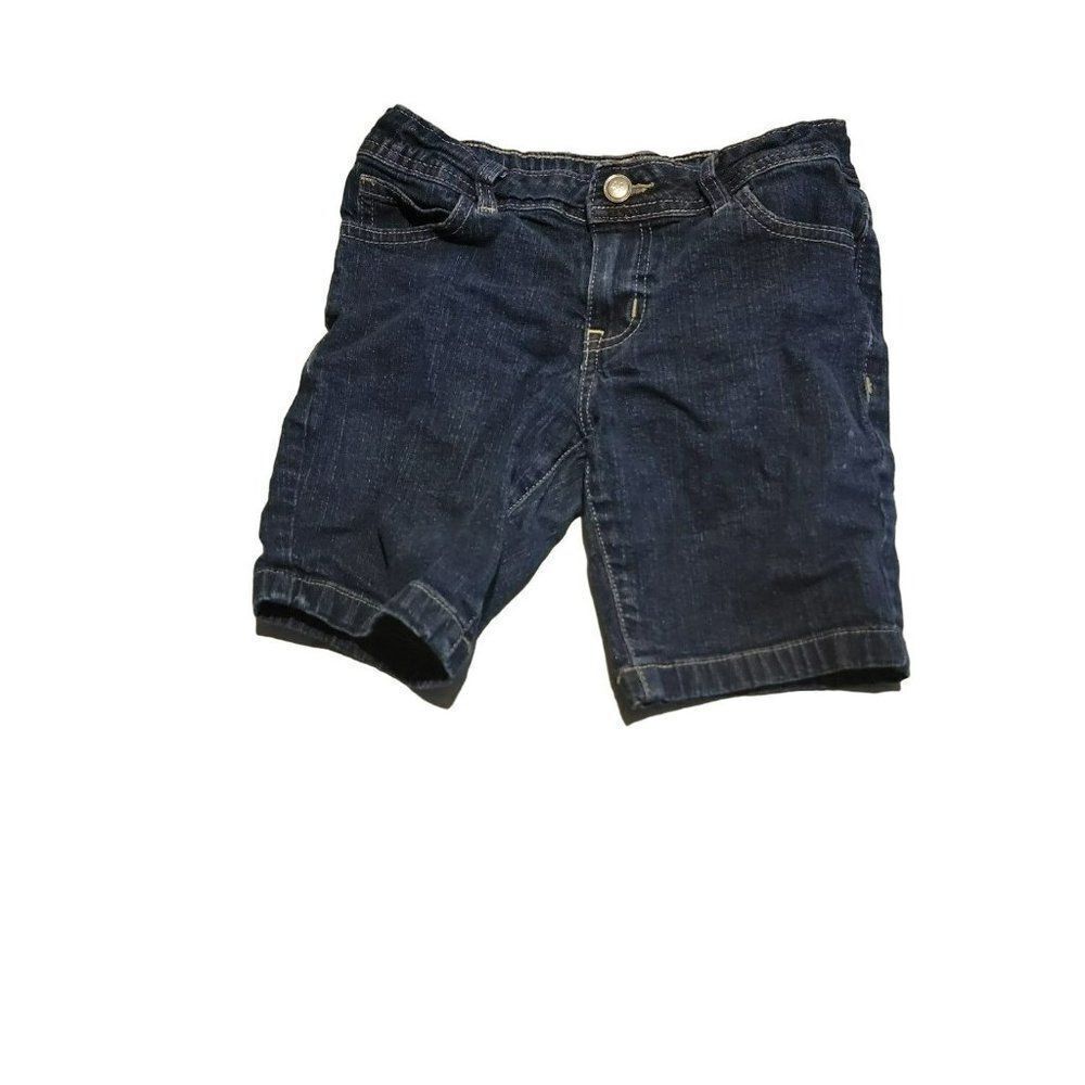 Faded Glory Girls Blue Medium Wash 5 Pocket Design Denim Chino Shorts Size 8